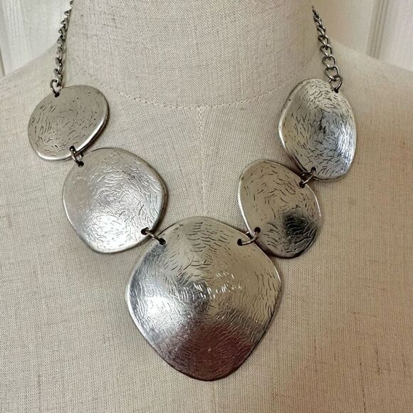 CJ Jewelry - CJ silver tone statement necklace